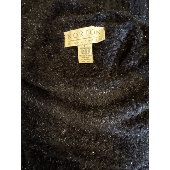 Vintage Norton McNaughton Black Sparkly Turtleneck Size L - Picture 3 of 3